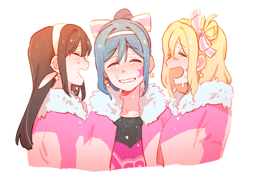 matsuura kanan, kurosawa dia, and ohara mari (love live! and 1 more) drawn by pito_(sh02327)