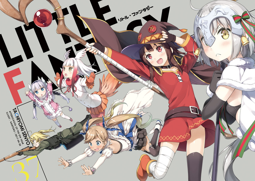 megumin, kanna kamui, jeanne d'arc alter santa lily, japanese crested ibis, tanya degurechaff, and 1 more (fate and 6 more) drawn by kantoku