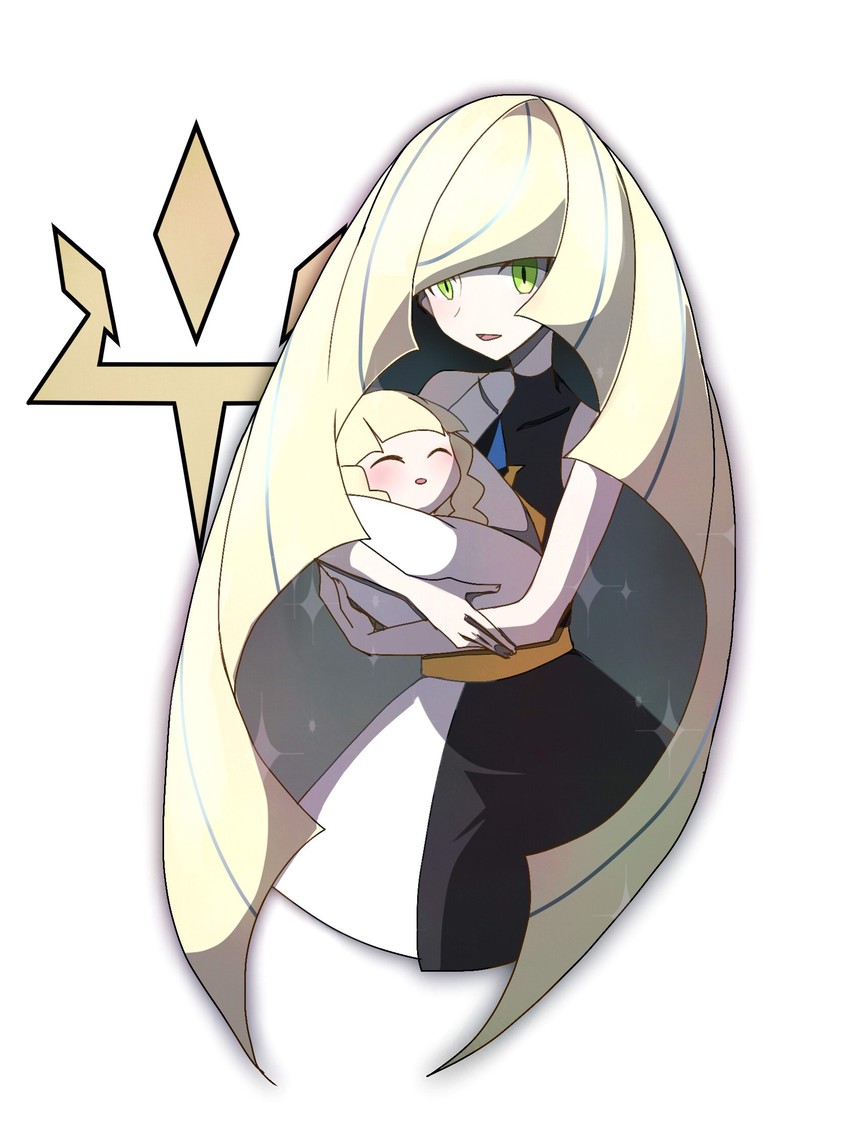 lillie and lusamine (pokemon and 1 more) drawn by kuroi_paseri