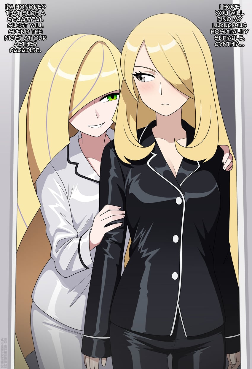 cynthia and lusamine (pokemon and 2 more) drawn by nico-neko
