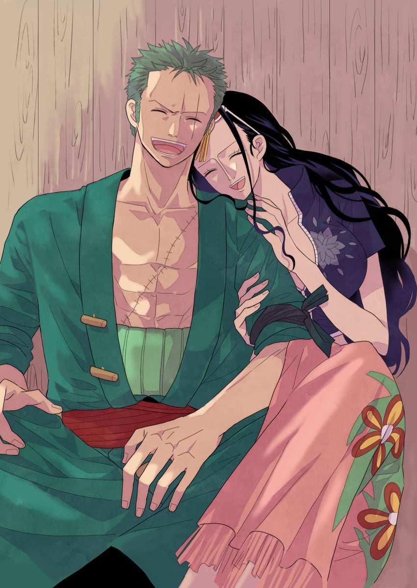 nico robin and roronoa zoro (one piece) drawn by may_snmk