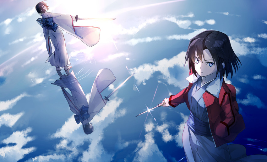 ryougi shiki and void shiki (kara no kyoukai) drawn by akami_fumio