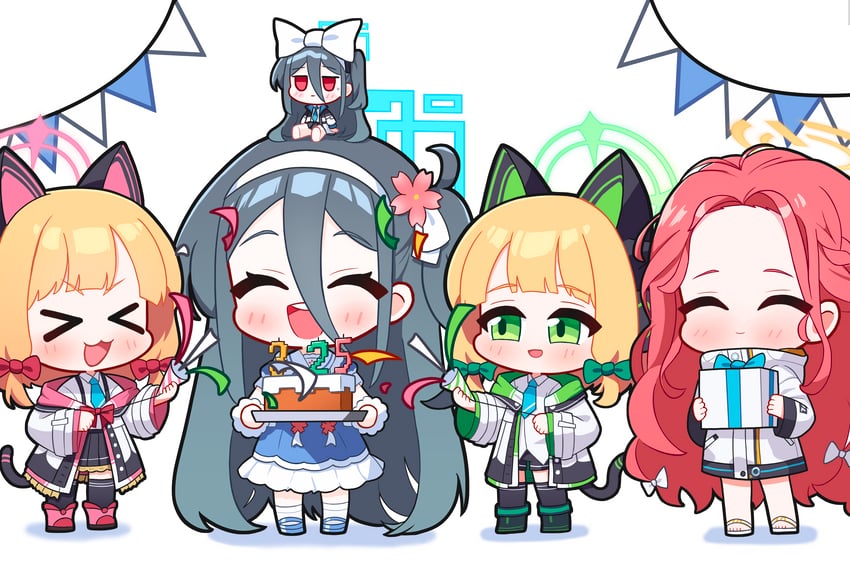 aris, momoi, midori, yuzu, and kei (blue archive) drawn by jhsd