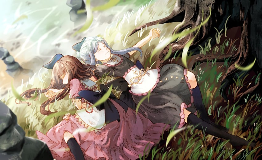 nishida satono and teireida mai (touhou) drawn by horo_uguisu