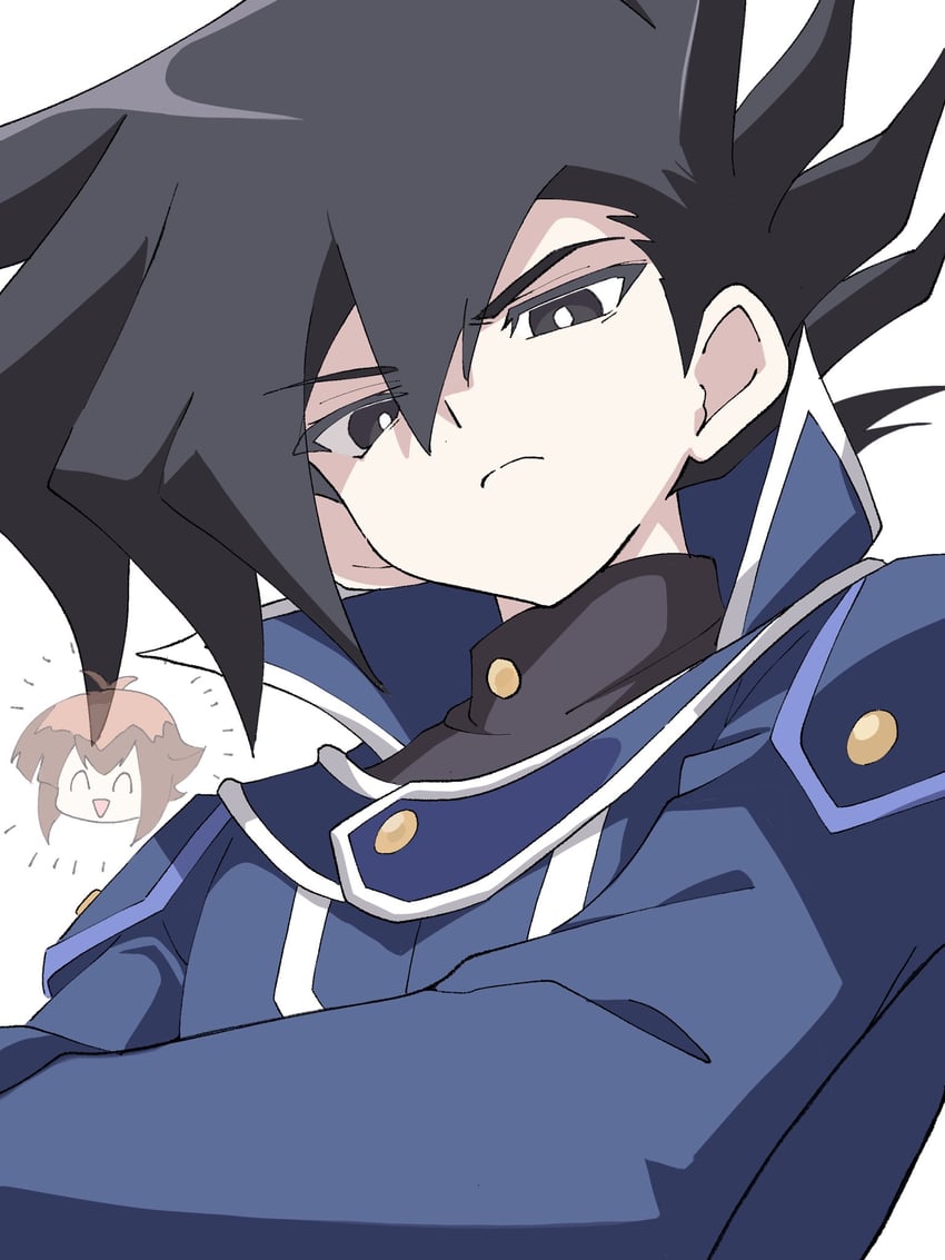 yuki judai and manjoume jun (yu-gi-oh! and 1 more) drawn by niyane
