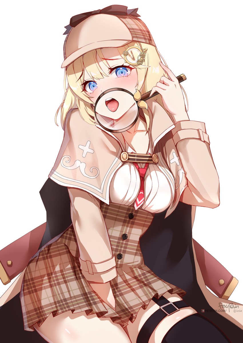 watson amelia (hololive and 1 more) drawn by foxyreine