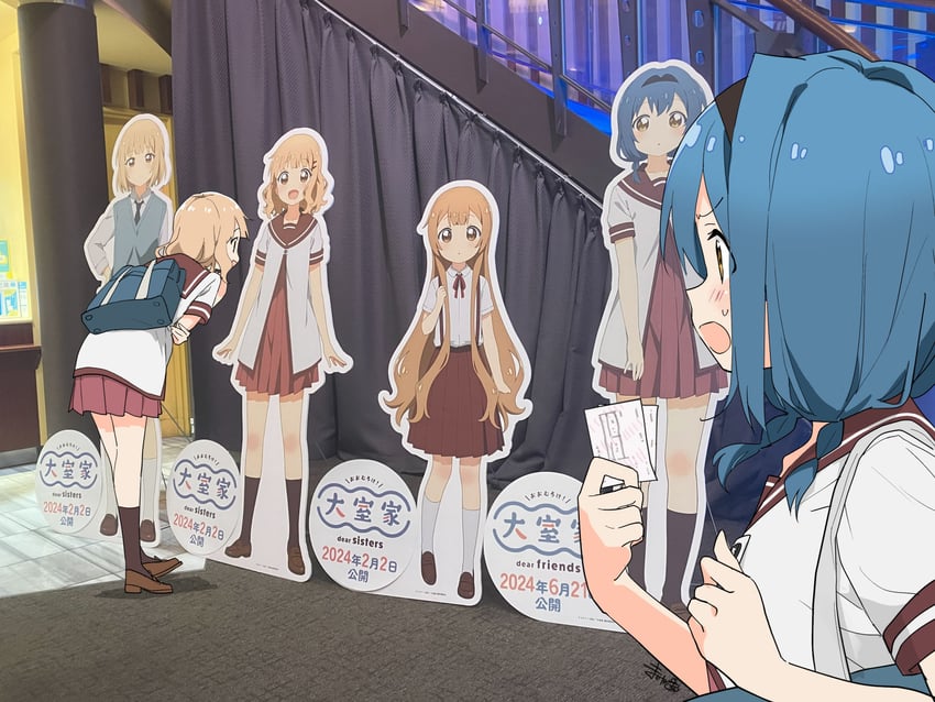 oomuro sakurako, furutani himawari, oomuro hanako, and oomuro nadeshiko (yuruyuri and 1 more) drawn by miman