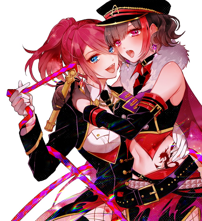 mitake ran and udagawa tomoe (bang dream!) drawn by mamaloni