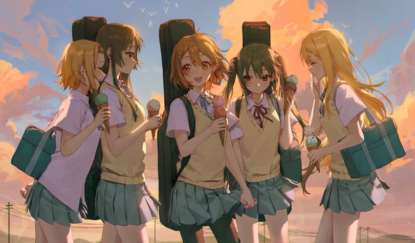 akiyama mio, nakano azusa, hirasawa yui, tainaka ritsu, and kotobuki tsumugi (k-on!) drawn by ye_jji