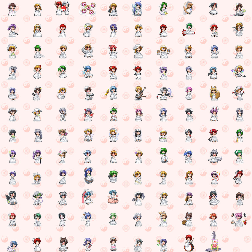 hakurei reimu, kirisame marisa, remilia scarlet, flandre scarlet, izayoi sakuya, and 116 more (touhou and 1 more) drawn by hemogurobin_a1c