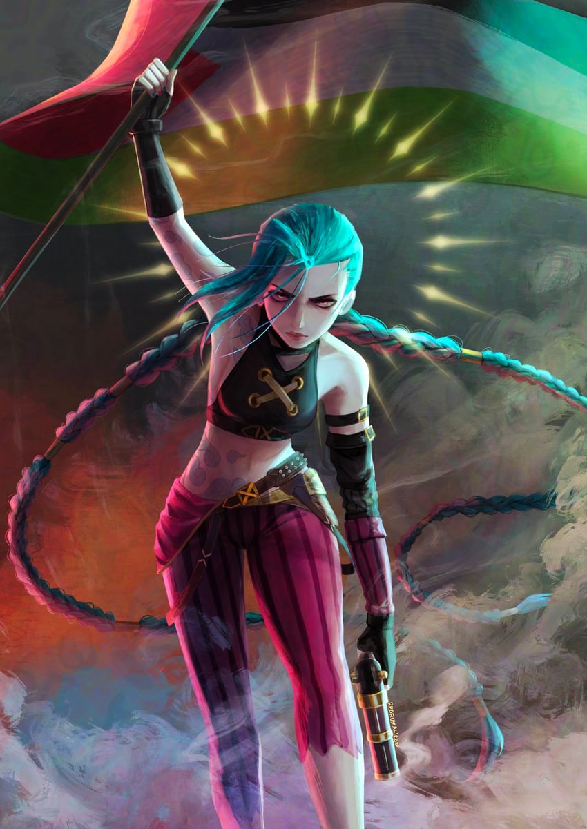 jinx and arcane jinx (league of legends and 1 more) drawn by alice_(redrumalice)