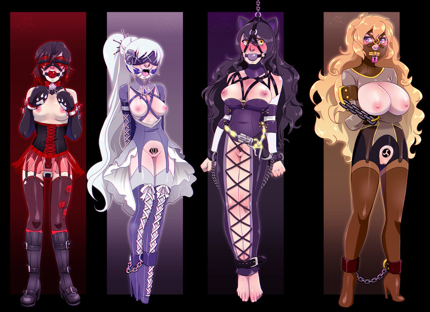 ruby rose, weiss schnee, yang xiao long, and blake belladonna (rwby) drawn by my_pet_tentacle_monster