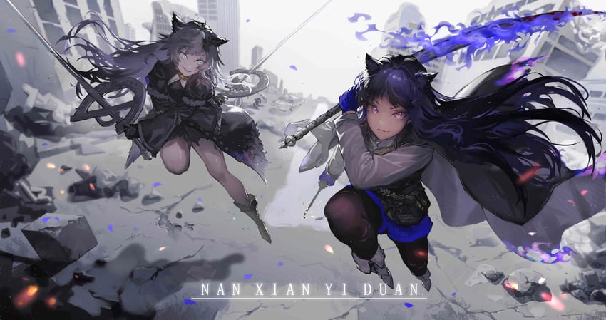 texas, lappland, and texas the omertosa (arknights) drawn by nanxianyiduan