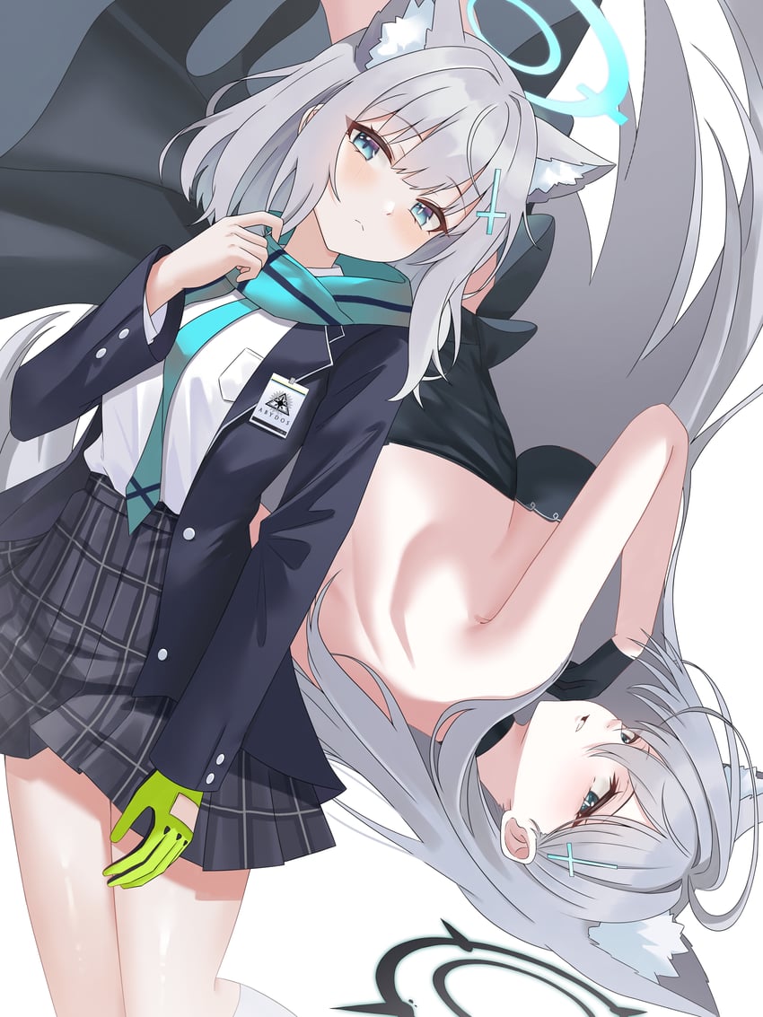 shiroko and shiroko terror (blue archive) drawn by ziz_(pandora707)