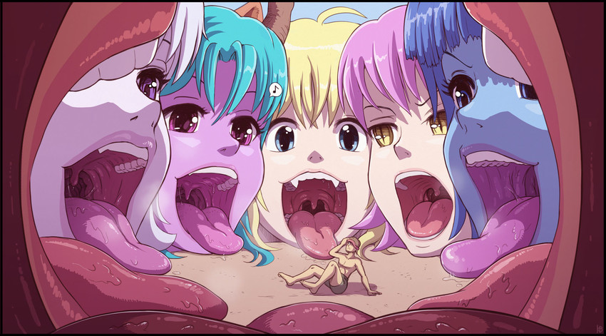 crisis, melany, vivian, anna, and anko (felarya) drawn by karbo