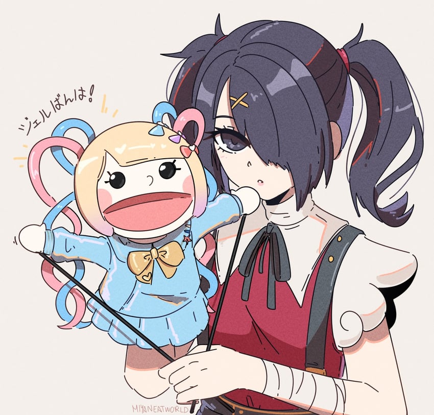chouzetsusaikawa tenshi-chan and ame-chan (needy girl overdose) drawn by miyan_(oceanmaiden)