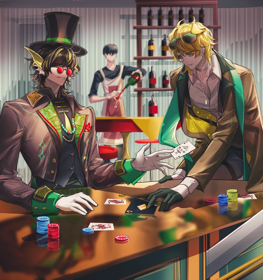 tequila and lee (arknights and 1 more) drawn by decagonalprism