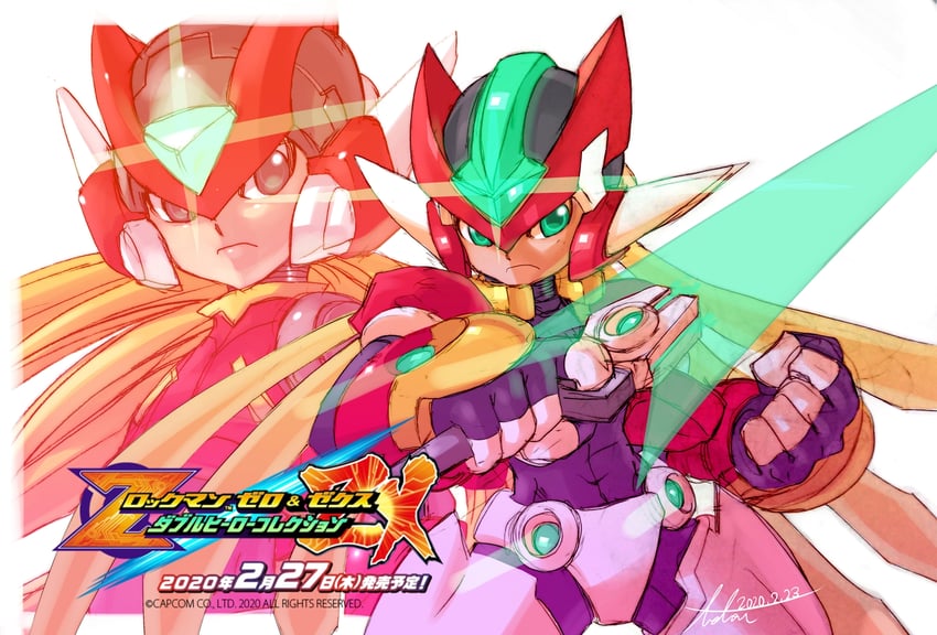 zero, zero(z), vent, and model zx (mega man and 2 more) drawn by kamiyama_teten