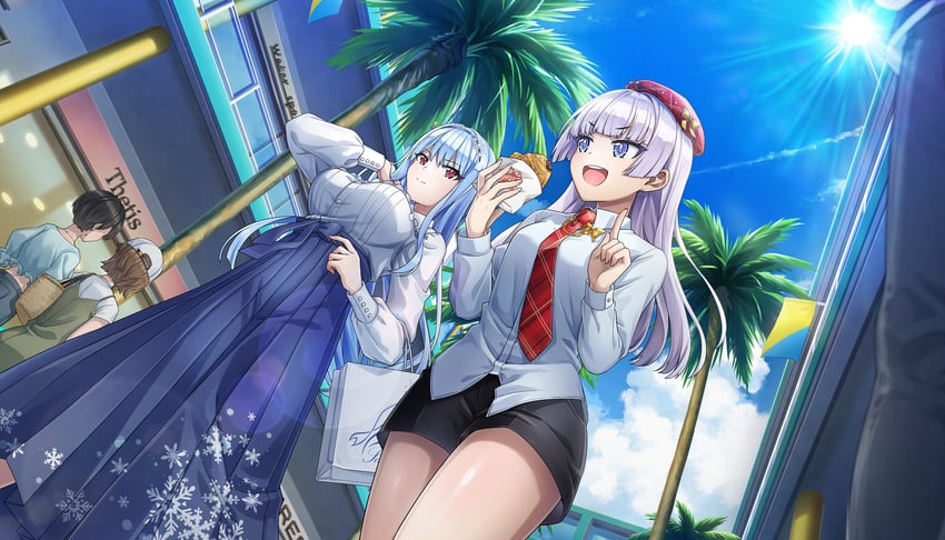 nayuki hiori and schnee weissberg (dolphin wave) drawn by ootomo_takuji
