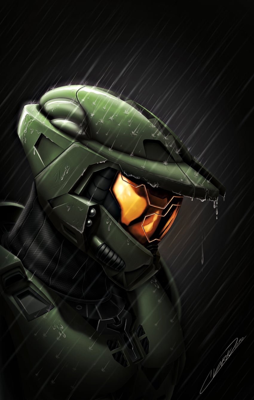 master chief (halo and 1 more) drawn by grandmaster-j5
