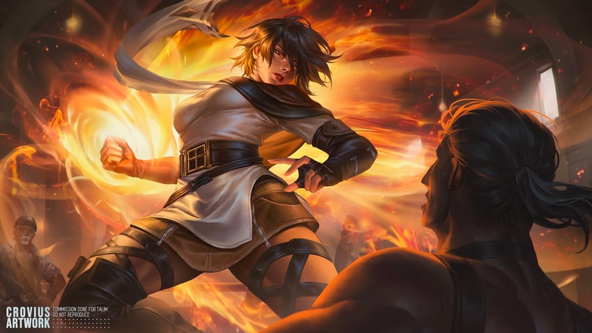 warrior of light (final fantasy and 1 more) drawn by crovius