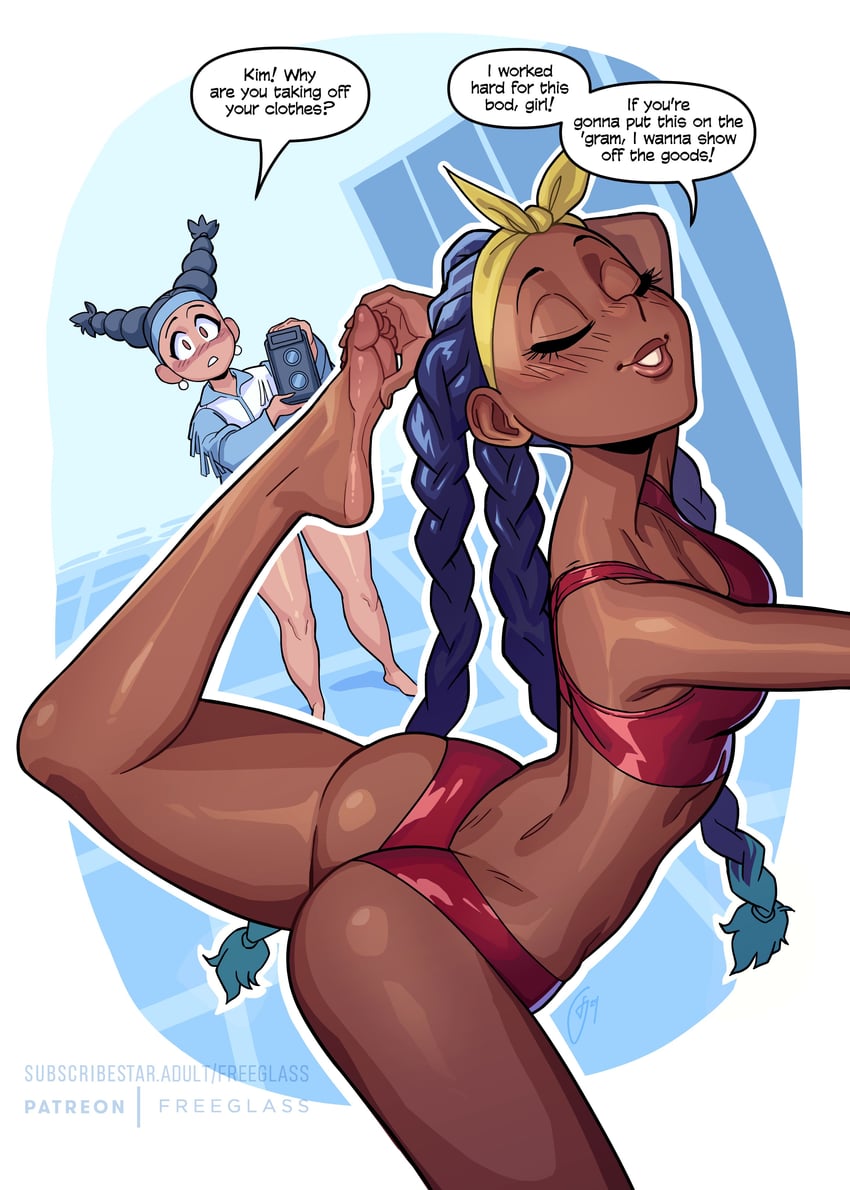 kimberly jackson and lily hawk (street fighter and 1 more) drawn by freeglass