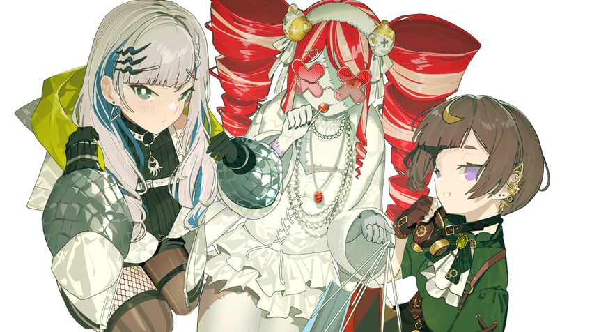 kureiji ollie, pavolia reine, anya melfissa, and udin (hololive and 1 more) drawn by sen-jou