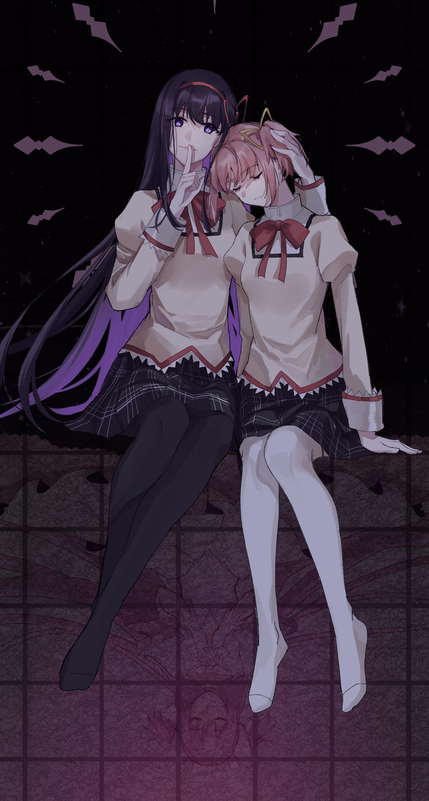 akemi homura, kaname madoka, and ultimate madoka (mahou shoujo madoka magica) drawn by missholmes
