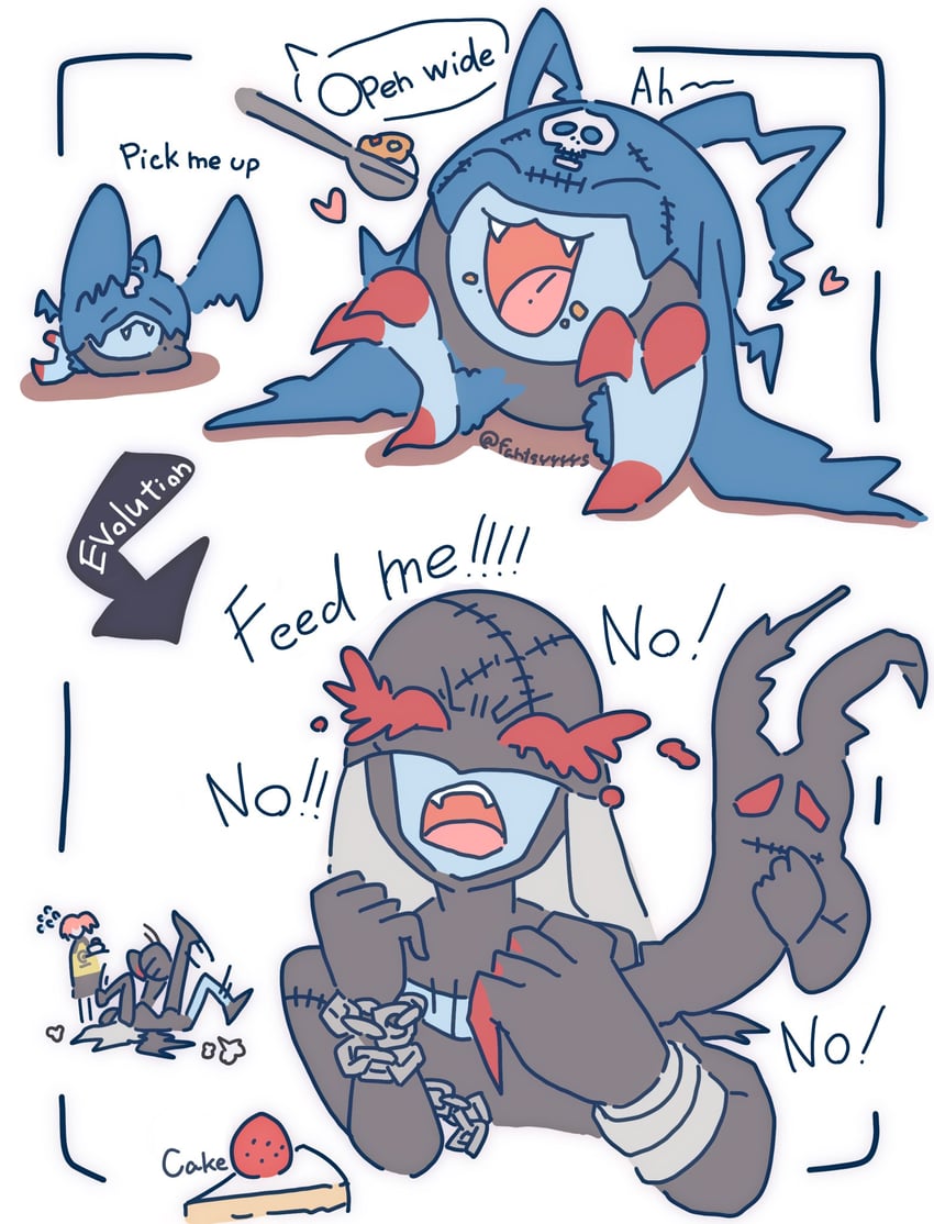 ladydevimon, aiba ami, and picodevimon (digimon and 1 more) drawn by usamimi_(fantasyyyyys)