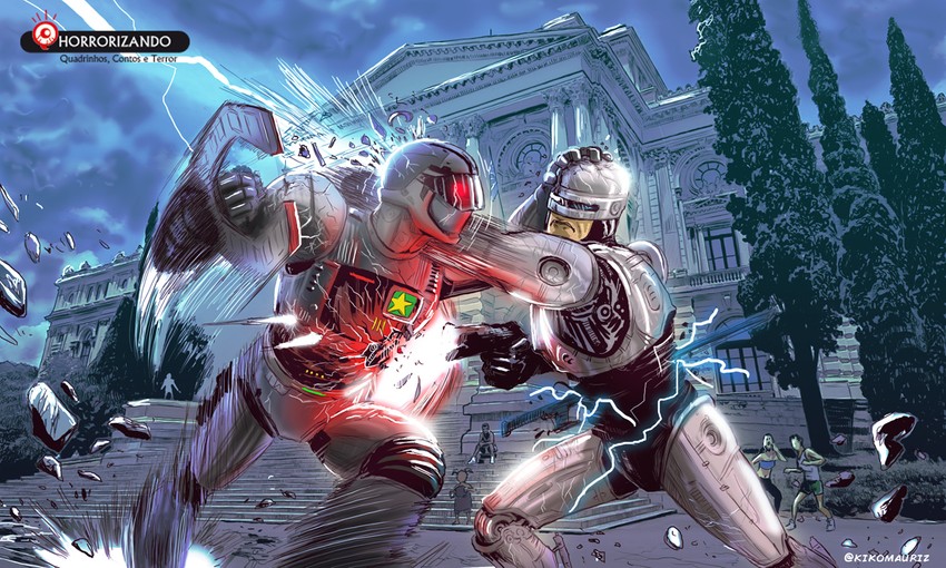 robocop and jiban (robocop and 2 more) drawn by kikomauriz