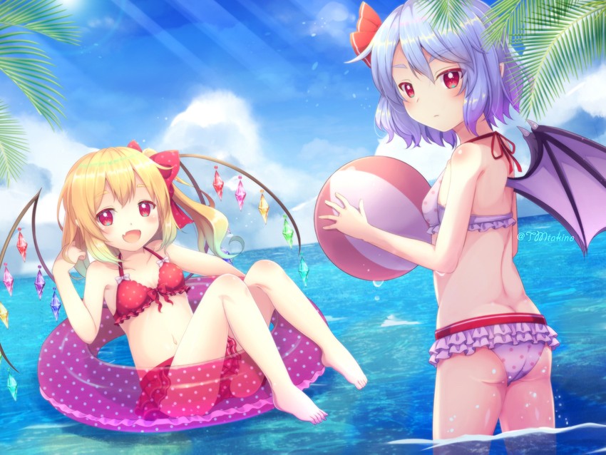 remilia scarlet and flandre scarlet (touhou) drawn by tomo_takino
