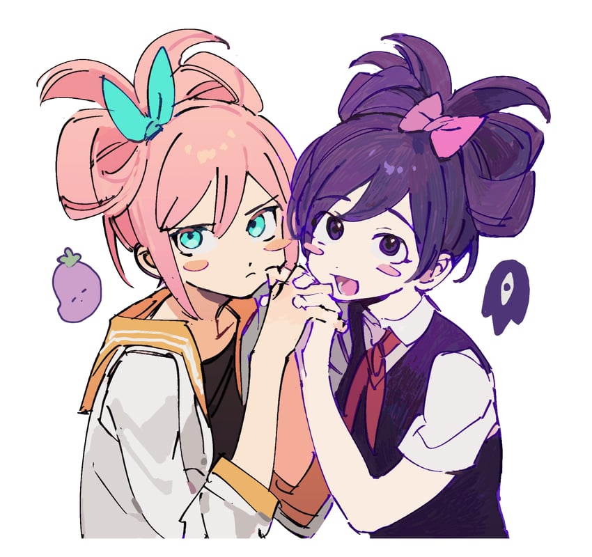 aubrey, mari, something, and mr. plantegg (omori) drawn by soko