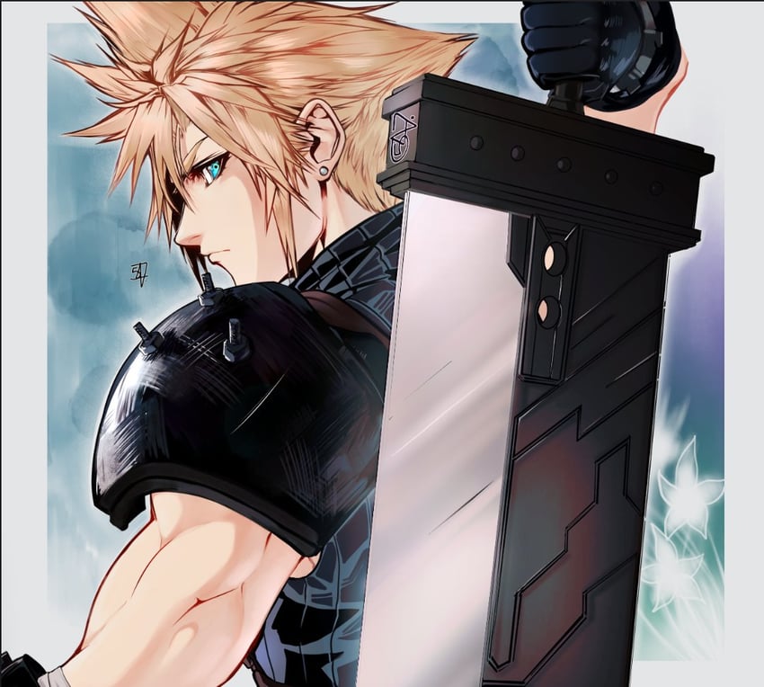 cloud strife (final fantasy and 2 more) drawn by 547v1