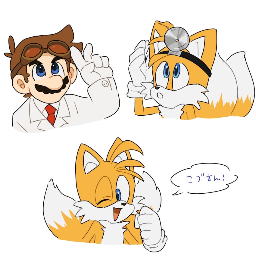 mario, tails, and dr. mario (mario and 2 more) drawn by mimimi_(mimimim9999)