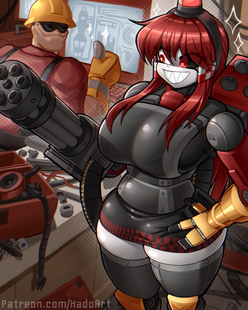 engineer, red engineer, and mimi-sentry (original and 1 more) drawn by hado_(zzzhadozzz)