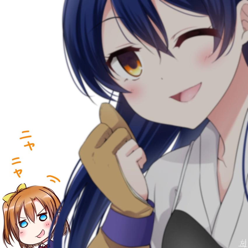 sonoda umi and kosaka honoka (love live! and 1 more) drawn by zero-theme