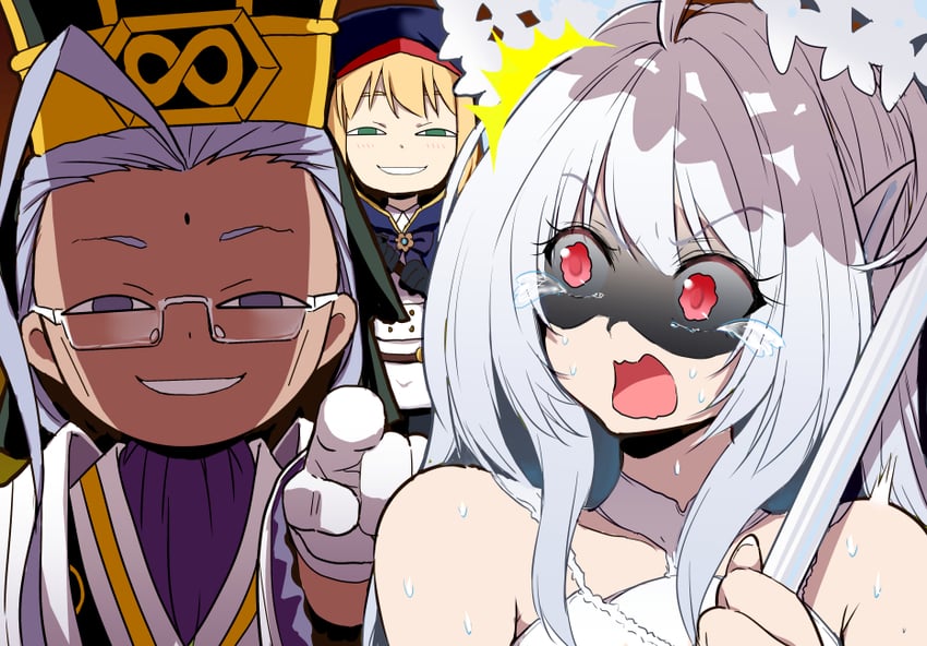 artoria pendragon, artoria caster, merlin, lady avalon, and chen gong (fate and 3 more) drawn by makishima_rin