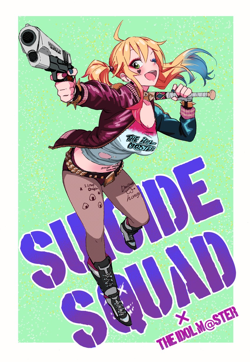 hoshii miki and harley quinn (idolmaster and 2 more) drawn by hone_(honehone083)