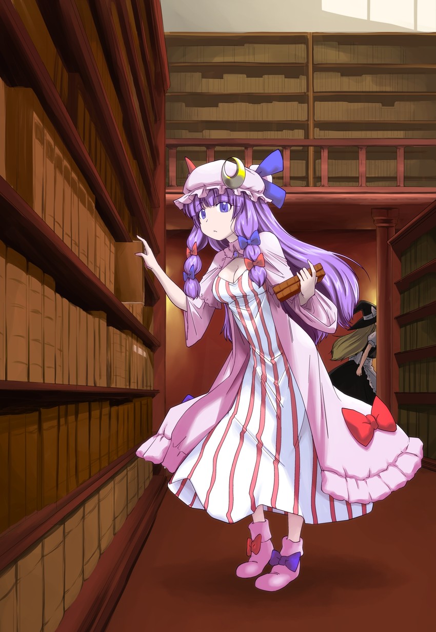 kirisame marisa and patchouli knowledge (touhou) drawn by iwatobi_hiro