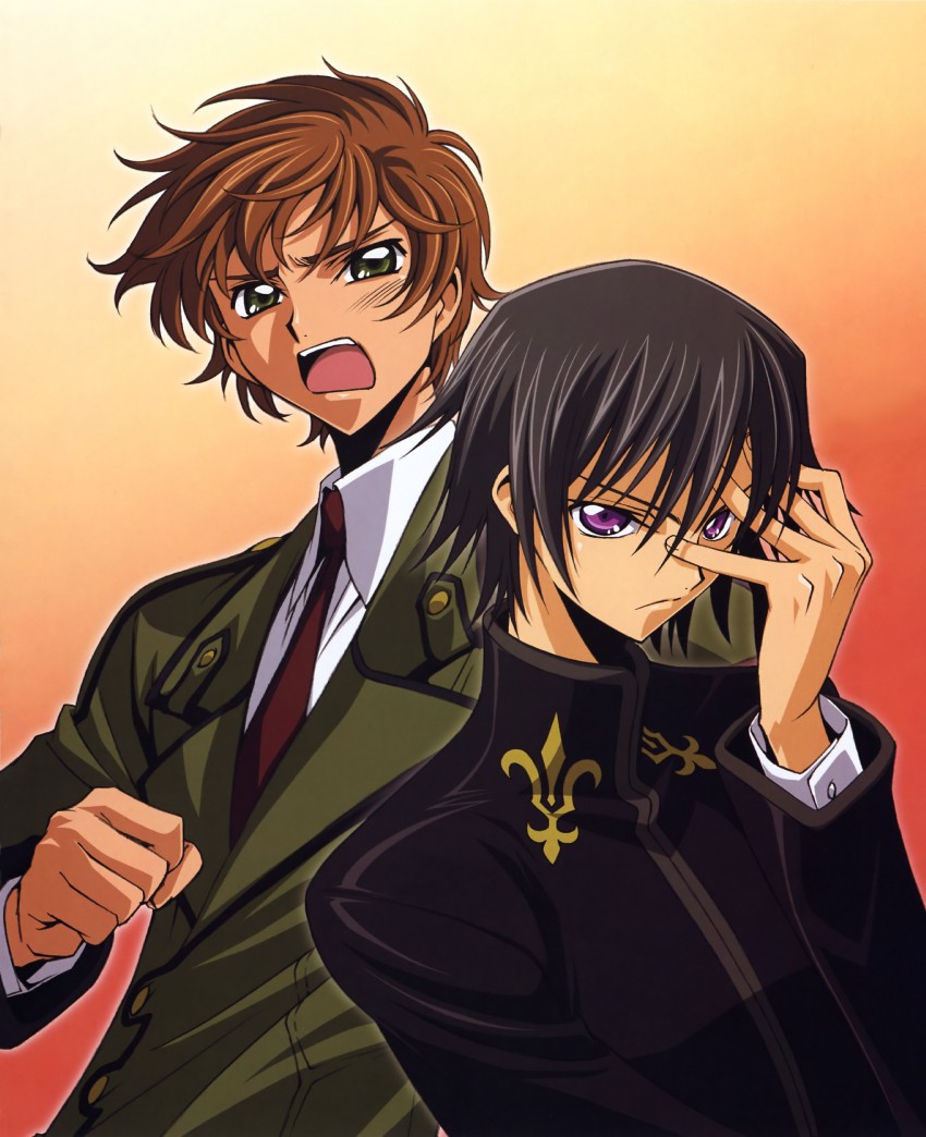 lelouch vi britannia and kururugi suzaku (code geass) drawn by kimura_takahiro