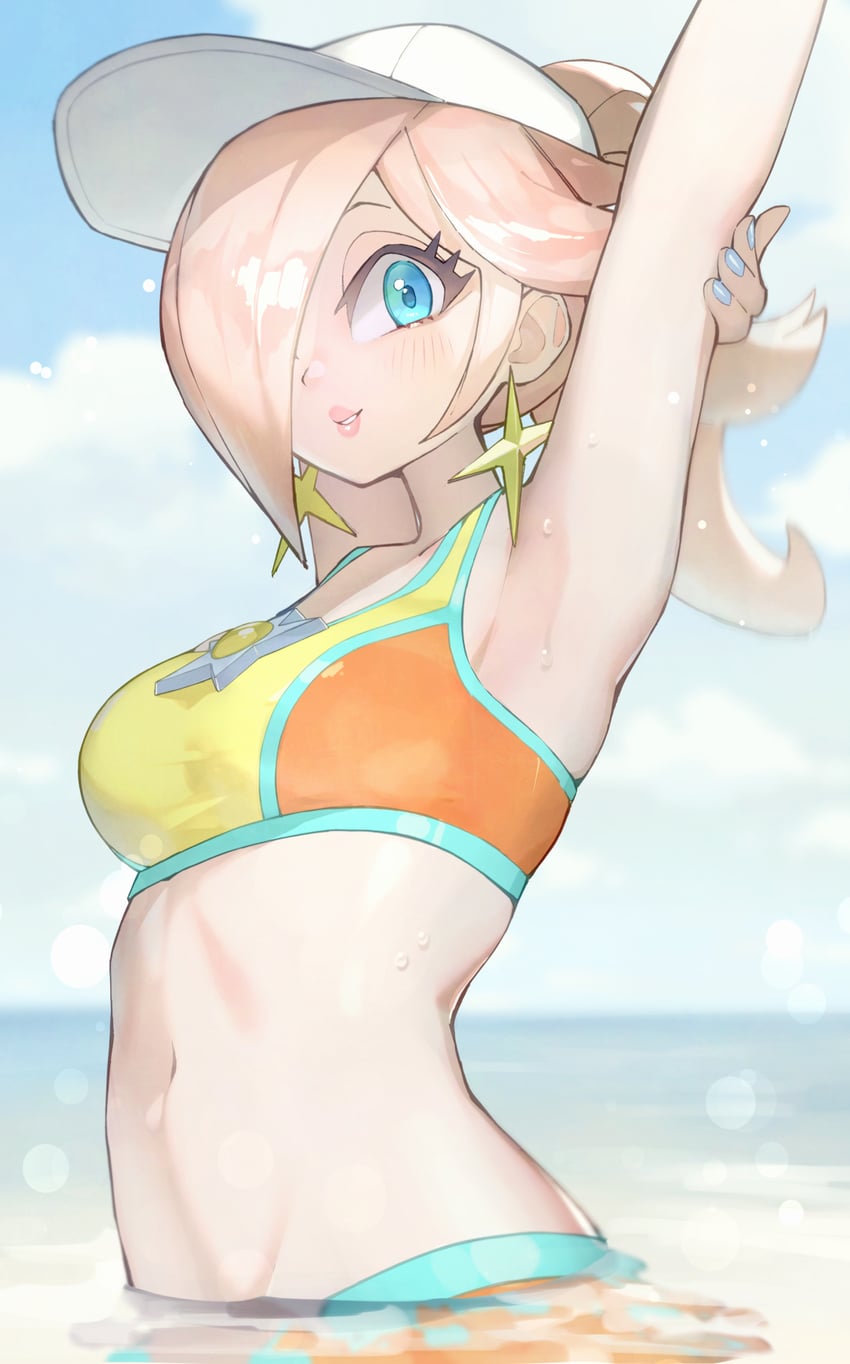 rosalina and princess daisy (mario and 2 more) drawn by rindoriko