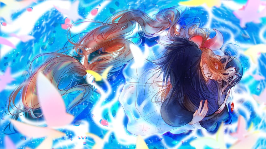 aerith gainsborough and zack fair (final fantasy and 3 more) drawn by mianmian741