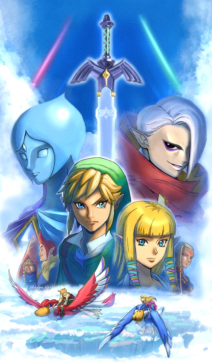 link, princess zelda, impa, fi, ghirahim, and 2 more (the legend of zelda and 1 more) drawn by takapon-o-ji