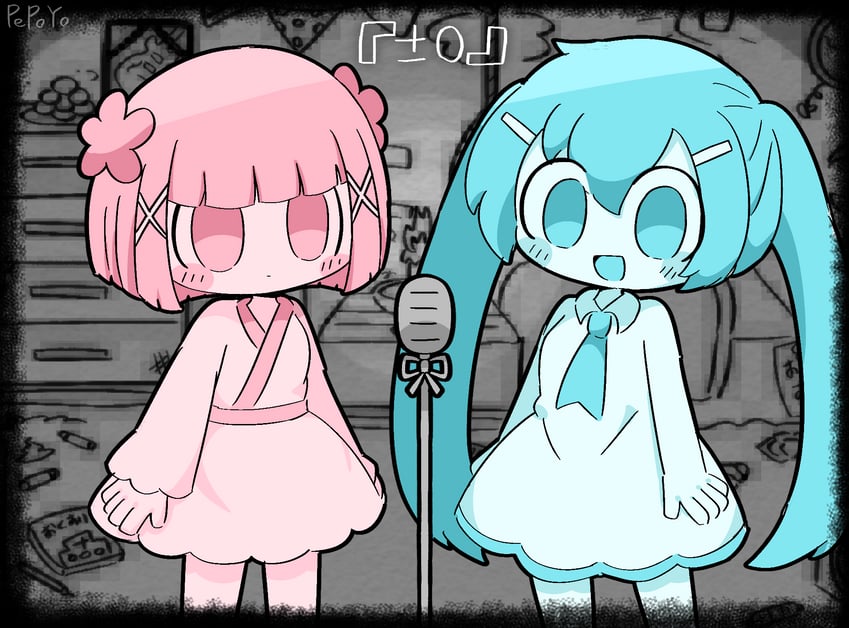 hatsune miku and vy1 (vocaloid and 1 more) drawn by pepoyo