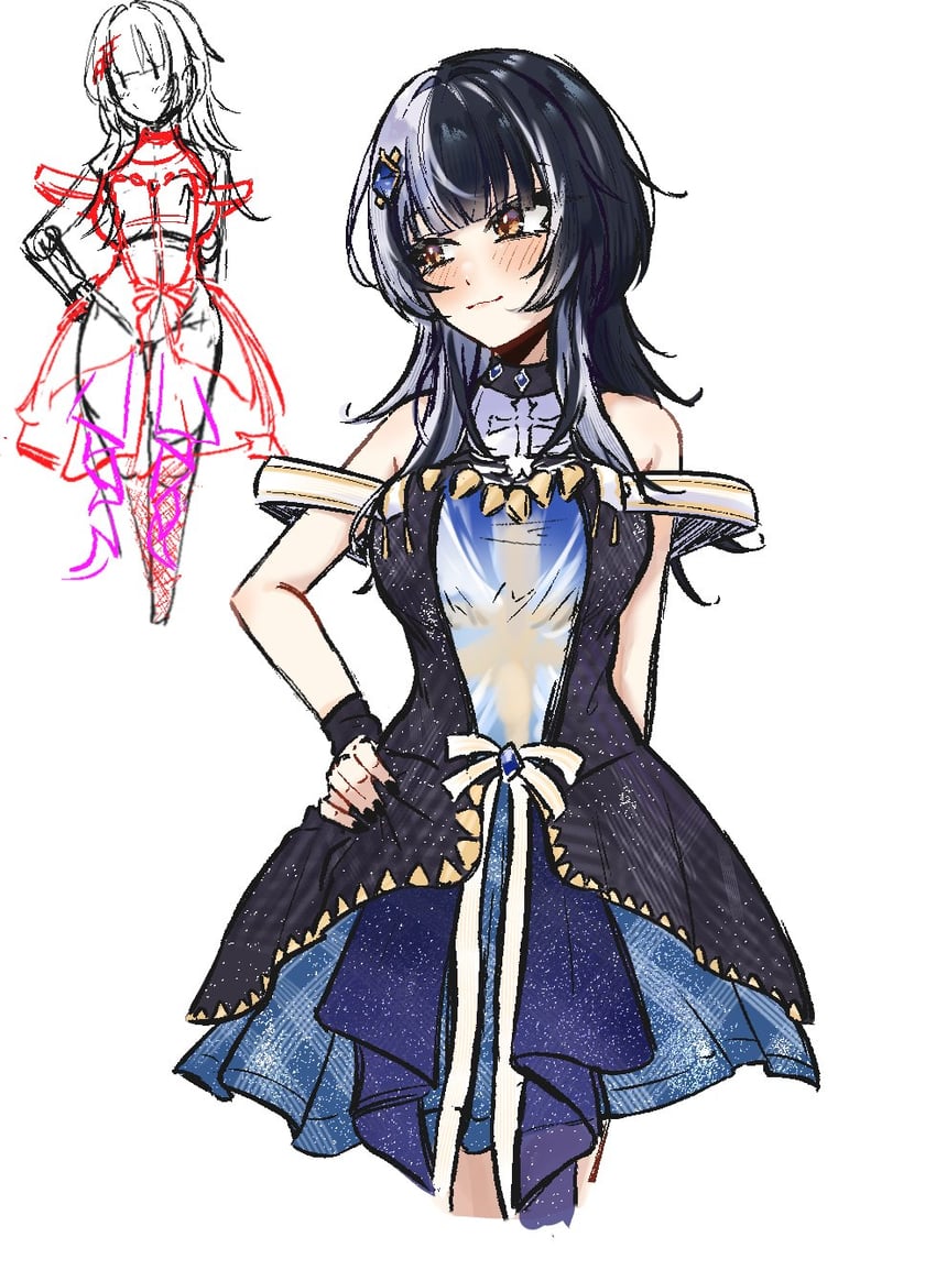 shiori novella (hololive and 1 more) drawn by penguin_stamp