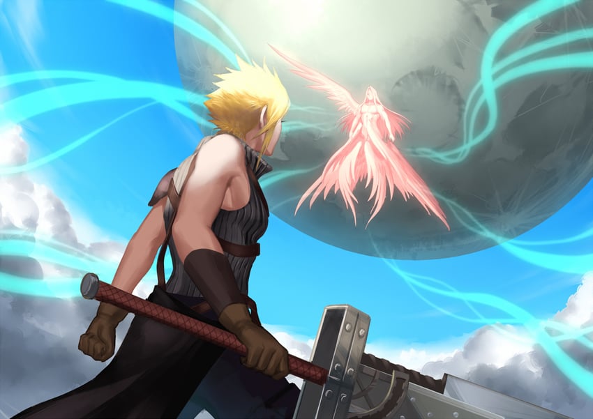 cloud strife, sephiroth, and safer sephiroth (final fantasy and 2 more) drawn by eilinna