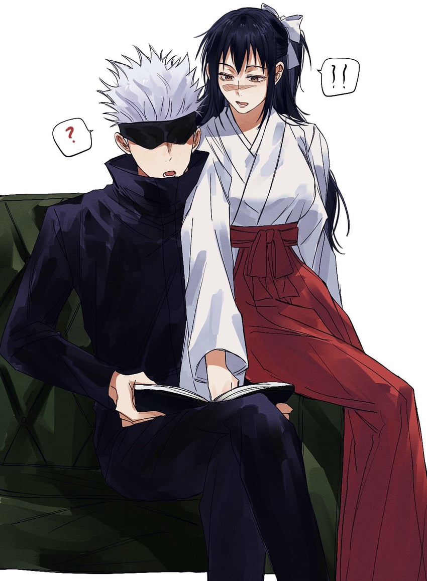 gojou satoru and iori utahime (jujutsu kaisen) drawn by matchi_(ginger.8)