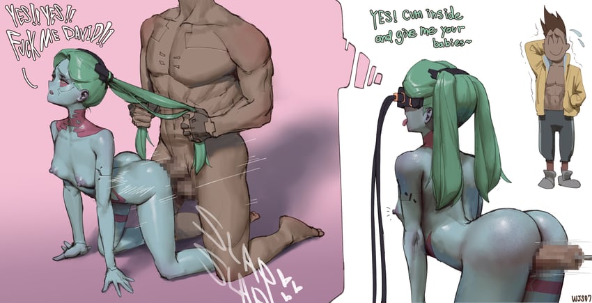 rebecca and david martinez (cyberpunk and 1 more) drawn by wjs07