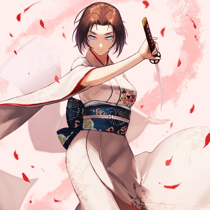 ryougi shiki and void shiki (fate and 2 more) drawn by emo37337640