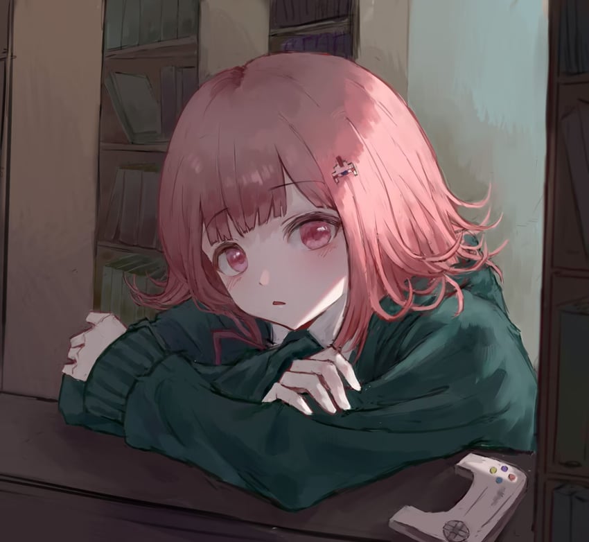 nanami chiaki (danganronpa and 1 more) drawn by mumu_millhayes